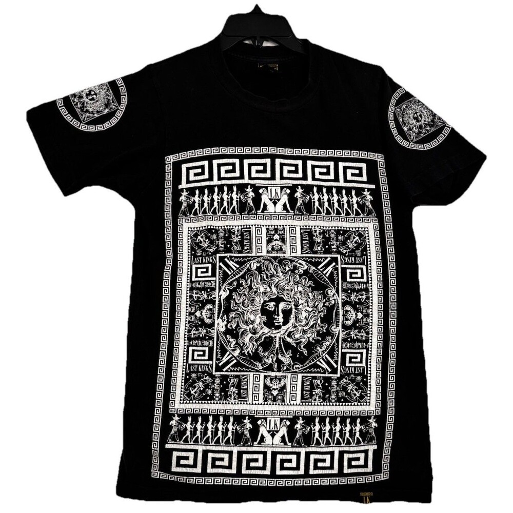 Last Kings Medusa Greek Key Graphic T Shirt Black Small Streetwear Tee